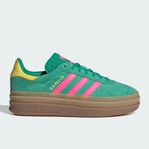 Limited Edition Adidas Gazelle Green Pink Yellow Sneakers